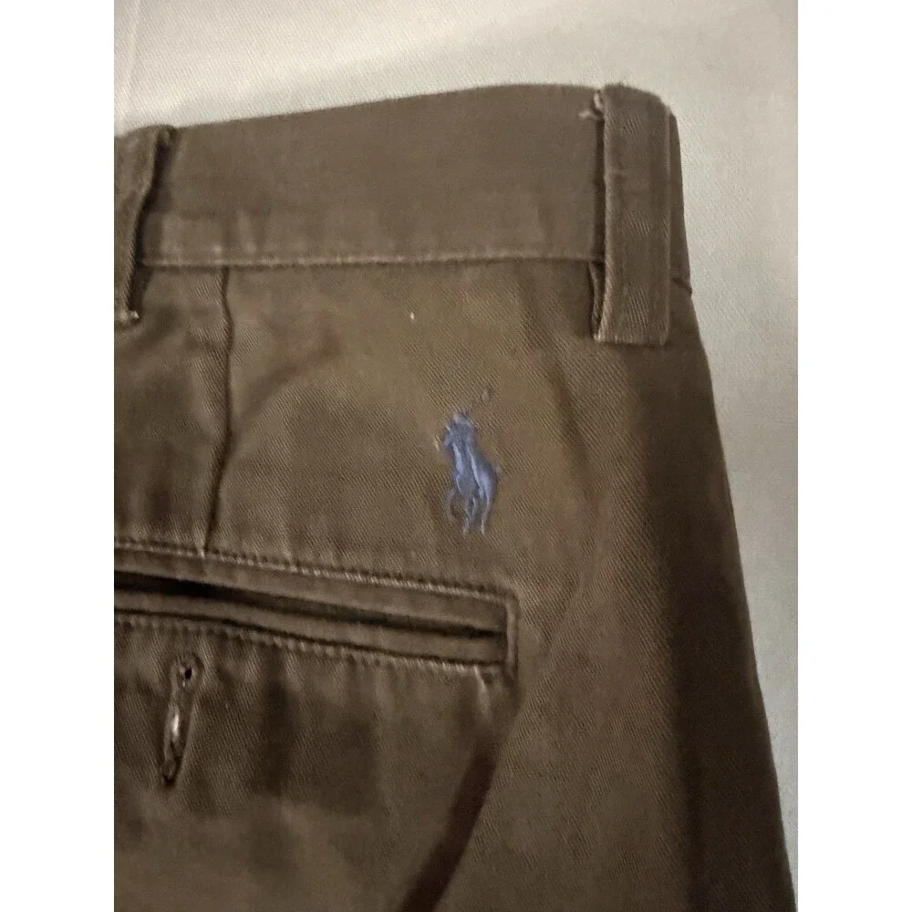 Polo Ralph Lauren Men's Classic Cotton Twill Chino Flat Front Pants 38x32 Brown